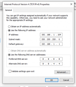Create shortcut to change the IP address of the PC - ChillyFacts